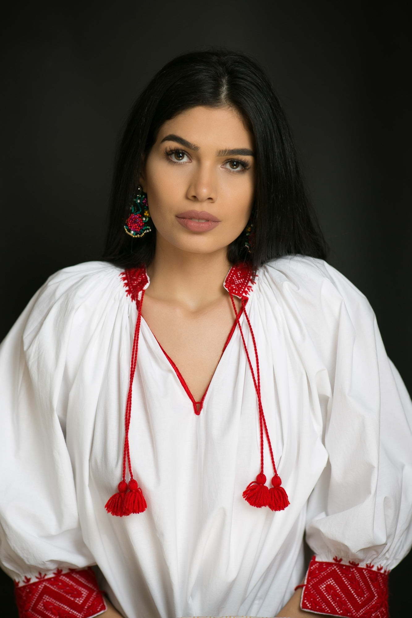 Presenting 'Sara,' A Beautifully Handcrafted Romanian Blouse That Echoes The Rich Cultural Heritage Of Transylvania. Named In Honor Of The Artisan Who Meticulously Created It, This Blouse Is A True Masterpiece Of Traditional Craftsmanship.